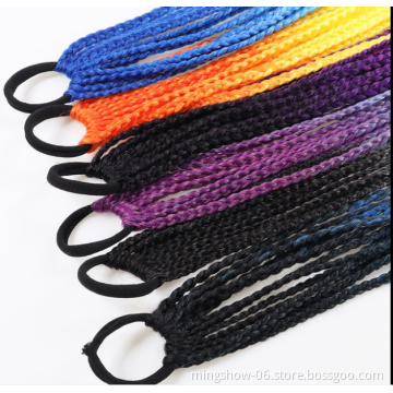 Hot Sale HighTemperature Silk Chemical Fiber Twist Braid Gradient Colorful  Style Braiding Ponytail Wigs hair extension